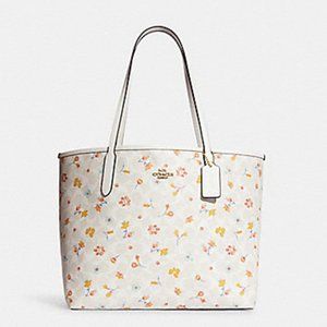 Coach City Tote In Signature Canvas With Mystical Floral Print